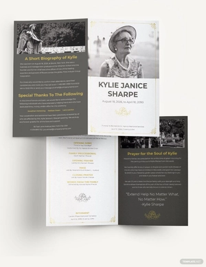 Mother/ MOM Eulogy Funeral Bi-Fold Brochure Template