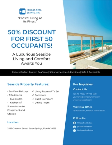 Free Seaside Real Estate Flyer Template to Edit Online