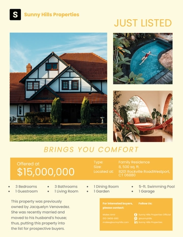 Free Real Estate Just Listed Flyer Template to Edit Online