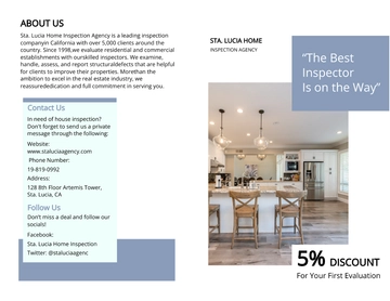 Free Bi-Fold Real Estate House Inspector Brochure Template to Edit Online