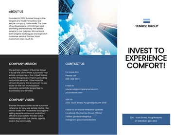 Free Tri-Fold Minimalist Real Estate Brochure Template to Edit Online