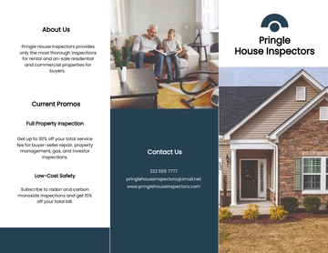 Free Tri-Fold Real Estate House Inspector Brochure Template to Edit Online