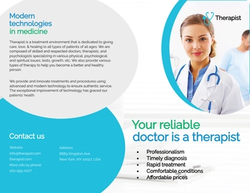 Free Therapist Bi-Fold Brochure Template to Edit Online