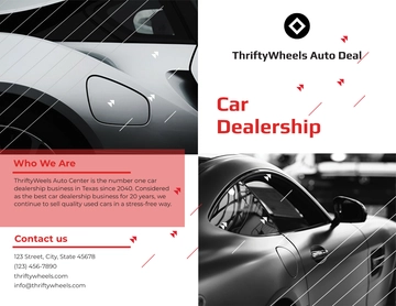 Free Car Dealership Bi-Fold Brochure Template to Edit Online