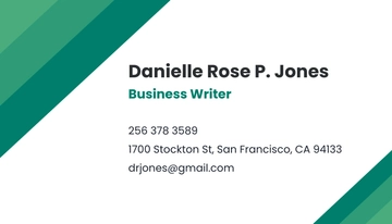 Free Freelance Writer Business Card Template to Edit Online
