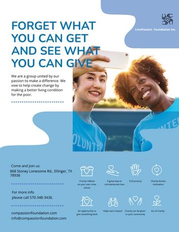Free Charity Foundation Flyer Template to Edit Online