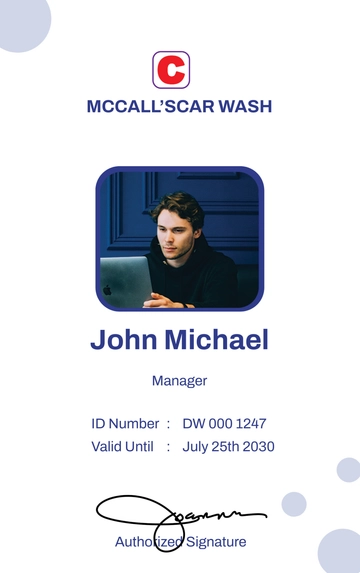 Free Car Wash ID Card Template to Edit Online