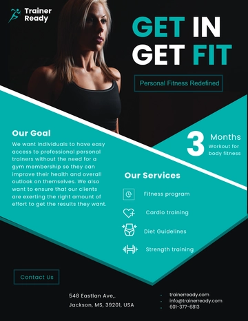 Free Personal Trainer Pamphlet Template to Edit Online