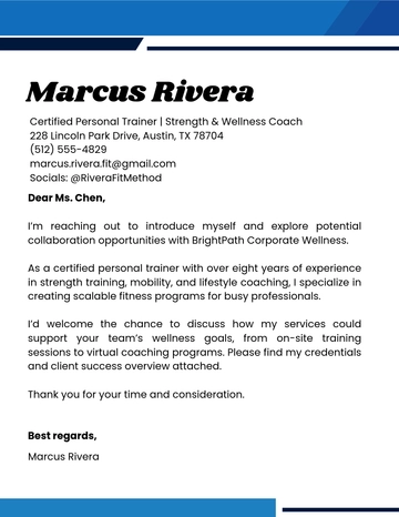 Free Personal Trainer Letterhead Template to Edit Online