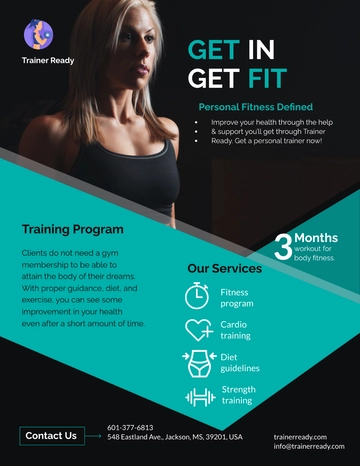 Free Personal Trainer Promotional Flyer Template to Edit Online