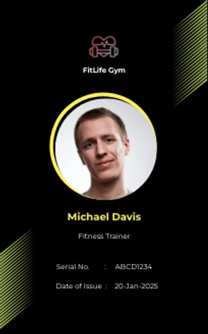 Free Fitness Trainer/Coach ID Card Template to Edit Online