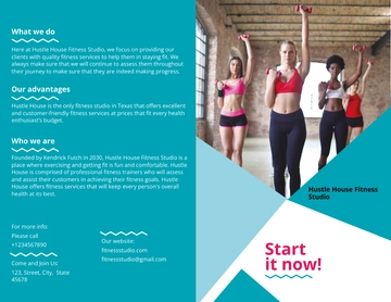 Free Fitness Studio Bi-Fold Brochure Template to Edit Online Free Fitness Studio Bi-Fold Brochure Template to Edit Online