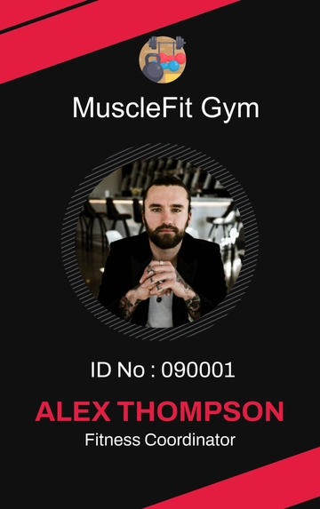 Free Gym Trainer ID Card Template to Edit Online