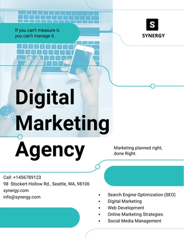 Free Digital Marketing Company Agency Flyer Template to Edit Online
