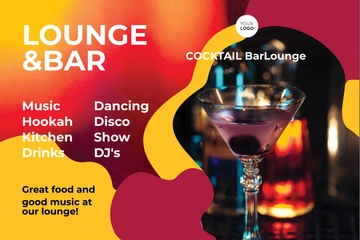 Free Bar/Lounge Postcard Template to Edit Online