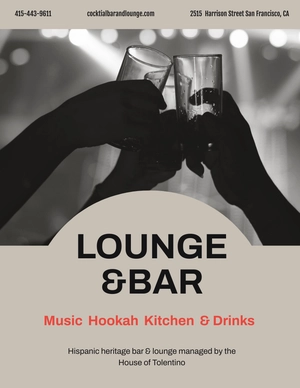 Free Bar/Lounge Pamphlet Template to Edit Online