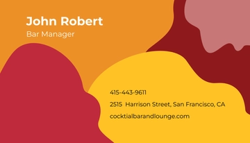 Free Bar/Lounge Business Card Template to Edit Online
