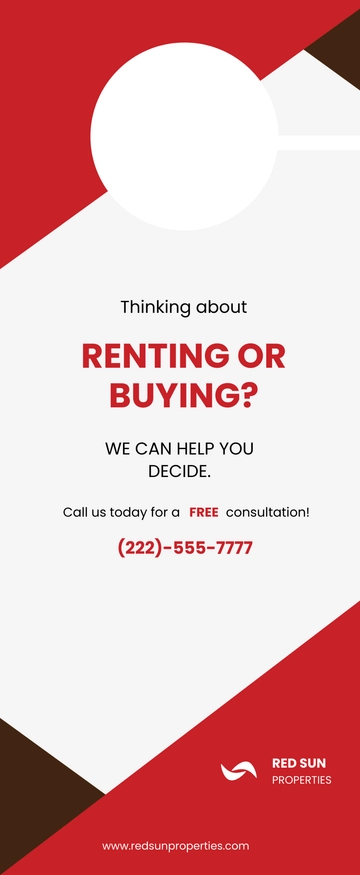 Free Rent or Buy Door Hanger Template to Edit Online