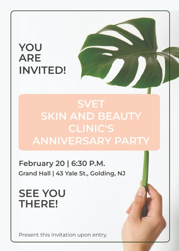 Free Skin Beauty Clinic Invitation Template to Edit Online