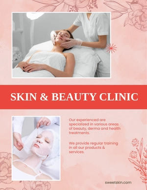 Free Skin Beauty Clinic Pamphlet Template to Edit Online