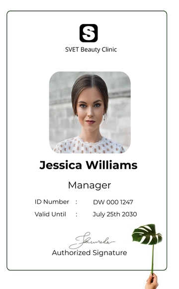 Free Skin Beauty Clinic ID Card Template to Edit Online