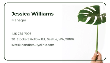 Free Skin Beauty Clinic Business Card Template to Edit Online
