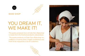 Free Bakery Postcard Template to Edit Online