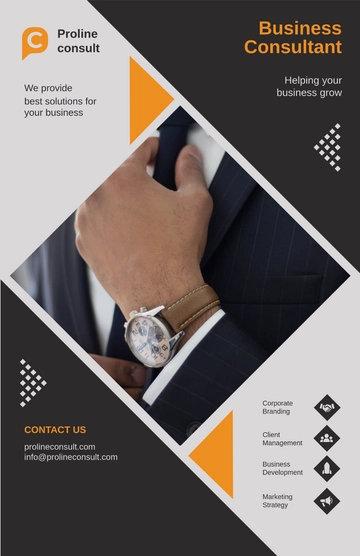 Free Business Consultant Poster Template to Edit Online