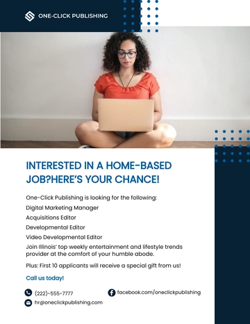 Free Work From Home Design Flyer Template to Edit Online