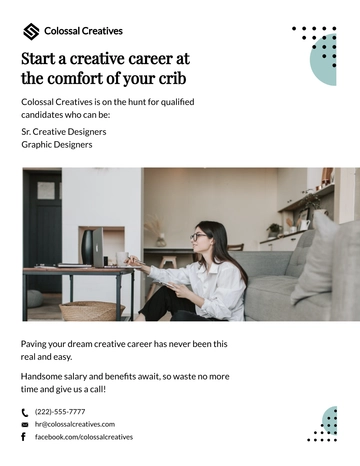 Free Simple Work From Home Flyer Template to Edit Online