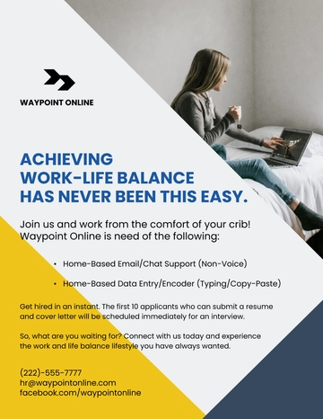 Free Modern Work From Home Flyer Template to Edit Online