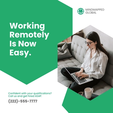 Free Work From Home Instagram Ads Template to Edit Online
