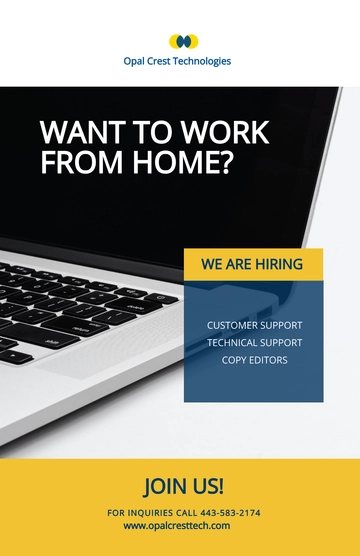 Free Creative Work From Home Poster Template to Edit Online