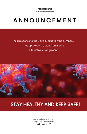 Free Covid-19 Work From Home Poster Template to Edit Online