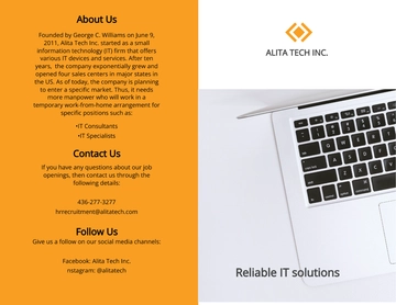 Free Bi-Fold Sample Work From Home Brochure Template to Edit Online