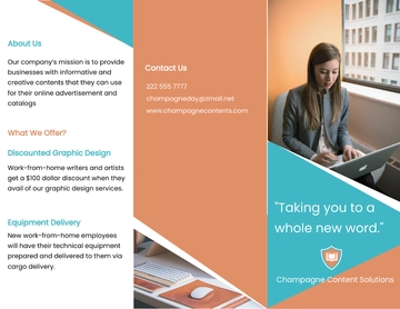 Free Creative Tri-Fold Work From Home Brochure Template to Edit Online