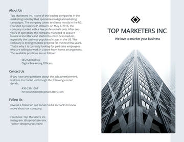 Free Work From Home Bi-Fold Job Brochure Template to Edit Online