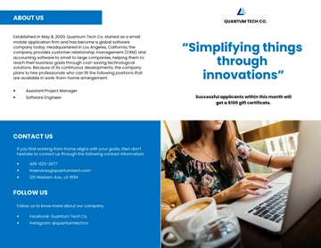 Free Working at Home Bi-Fold Brochure Template to Edit Online