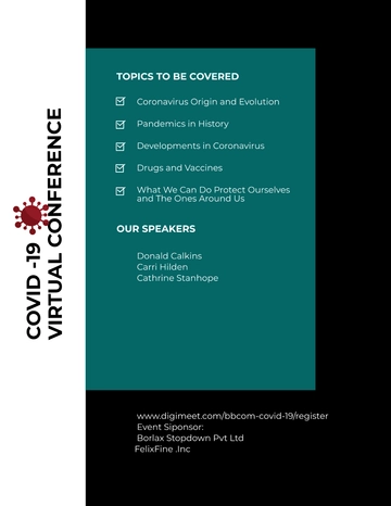 Free COVID-19 Virtual Conference Flyer Template to Edit Online