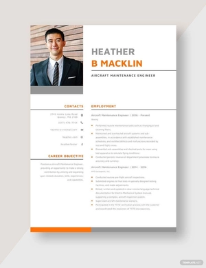 Aircraft Maintenance Engineer Resume