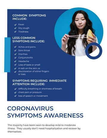 Free Coronavirus Symptoms Awareness Flyer Template to Edit Online