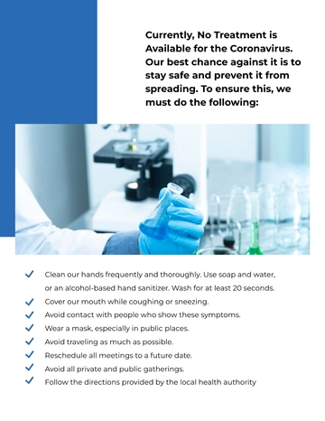 Free Coronavirus Treatment Flyer Template to Edit Online