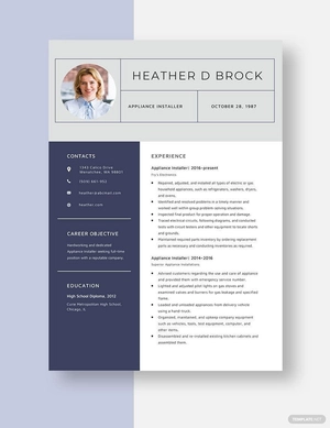 Appliance Installer Resume