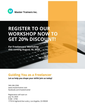 Free Freelance Workshop Flyer Template to Edit Online