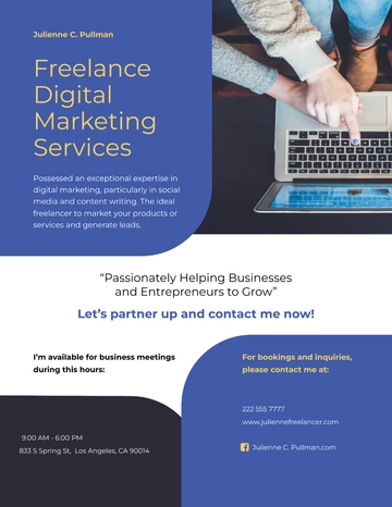 Free Simple Freelance Flyer Template to Edit Online