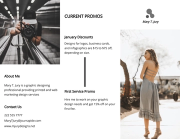 Free Tri-Fold Freelance Photographer Brochure Template to Edit Online