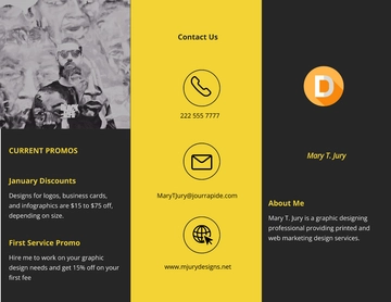 Free Tri-Fold Freelance Graphic Designer Brochure Template to Edit Online