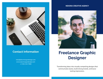 Free Bi-Fold Freelance Graphic Designer Brochure Template to Edit Online