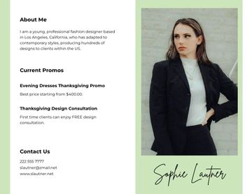 Free Creative Bi-Fold Freelance Brochure Template to Edit Online