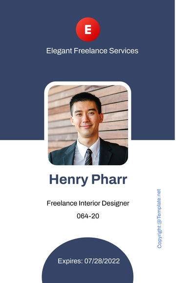 Free Elegant Freelancer ID Card Template to Edit Online